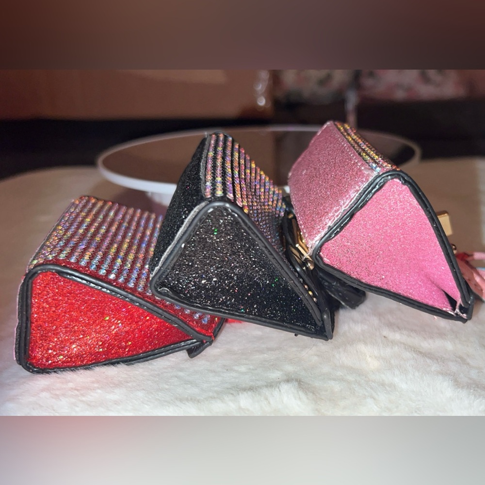 Glamorous Rhinestone Mini Handbag Bag Charms- Red, Pink, Black ❤️🩷🖤 - Picture 5 of 16
